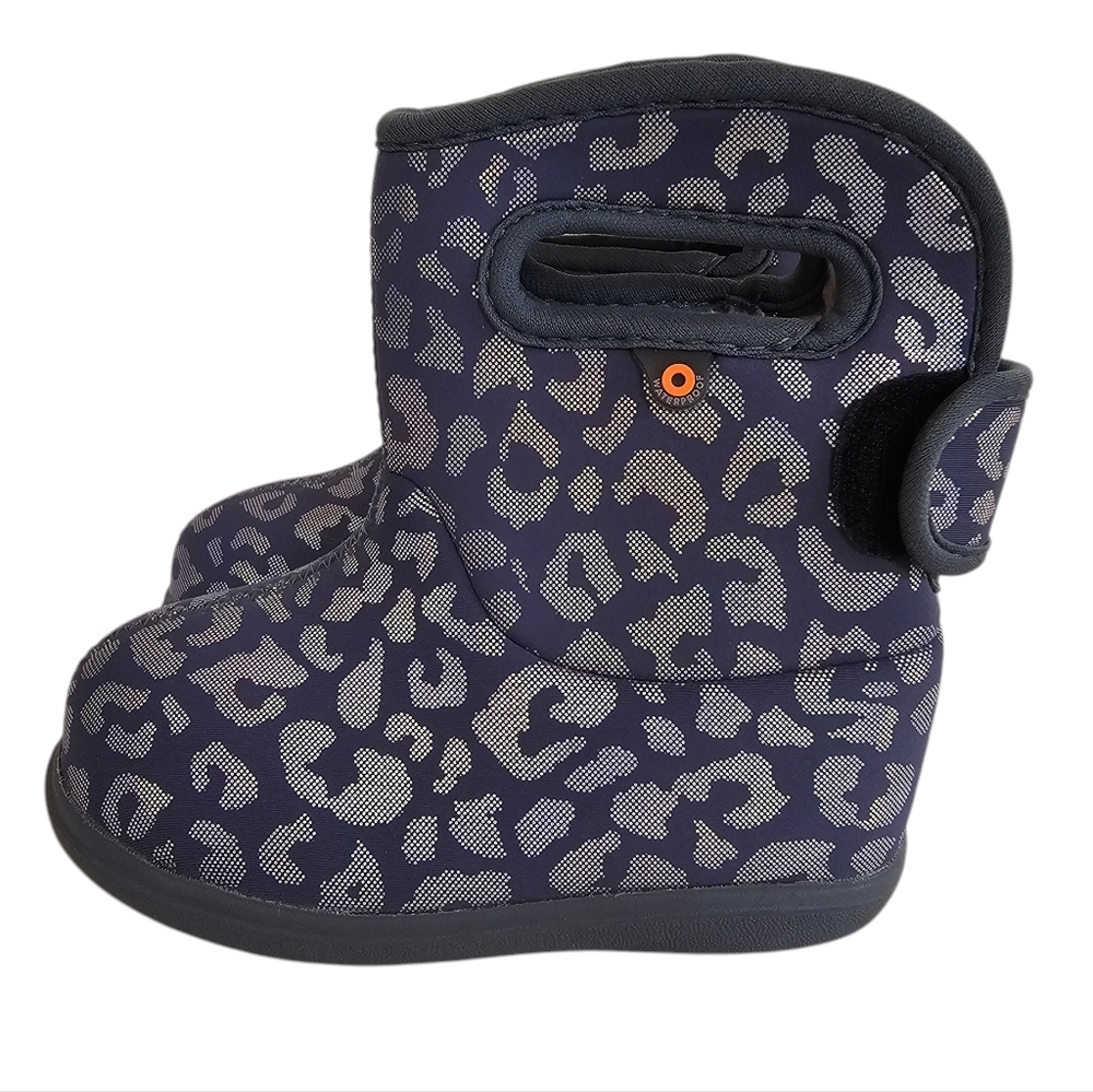 Bogs Baby ll Boots Metallic Leppard Cheetah Print Snow Boots Misty Grey